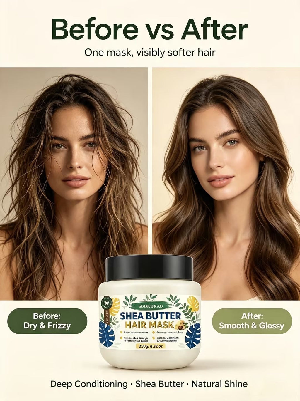 Shea Butter Hair Mask – Masque Hydratant & Réparateur