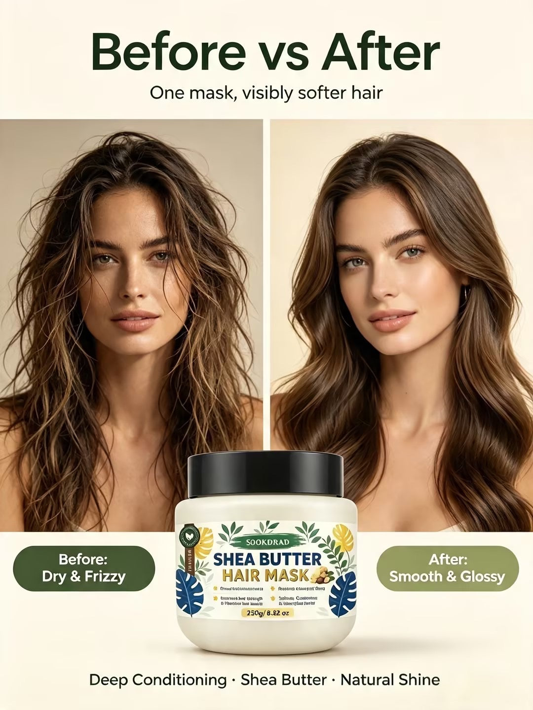 Shea Butter Hair Mask – Masque Hydratant & Réparateur
